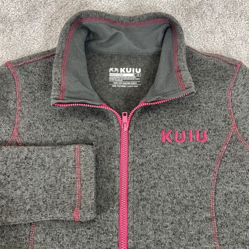 Kuiu Base Camp Jacket Womens Medium High Loft Sweater Fleece Gray Pink